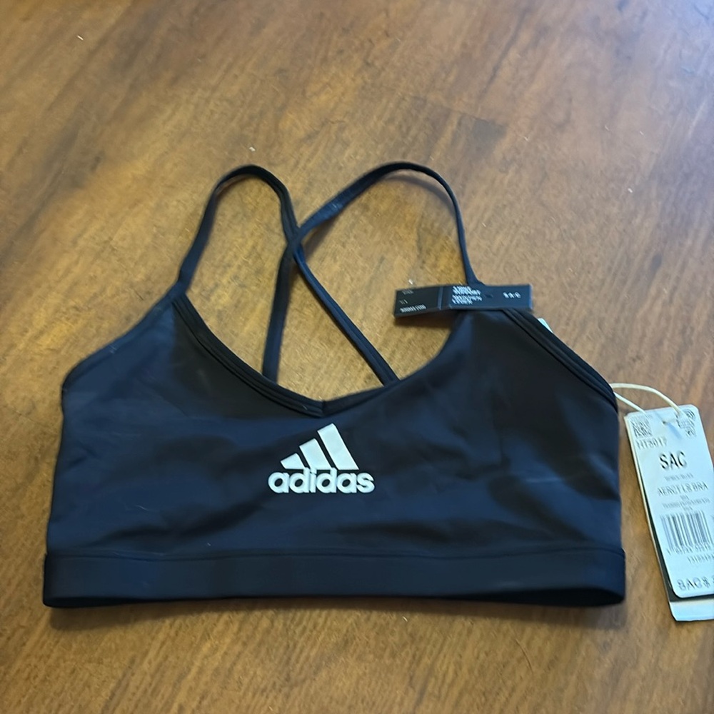 NWT Adidas Black Unpadded Sports Bra - size S